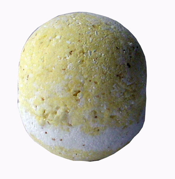 Organic Fair Trade Cocoa Butter Lemon Fizzing Bath Truffle Bomb